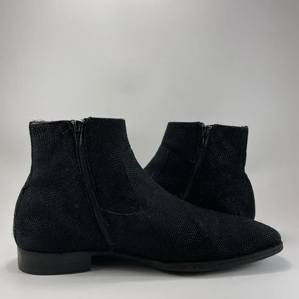 Mezlan Spain Black Suede Jodhpur Chelsea Boots Buckle Detailed Mens Size 10 M
